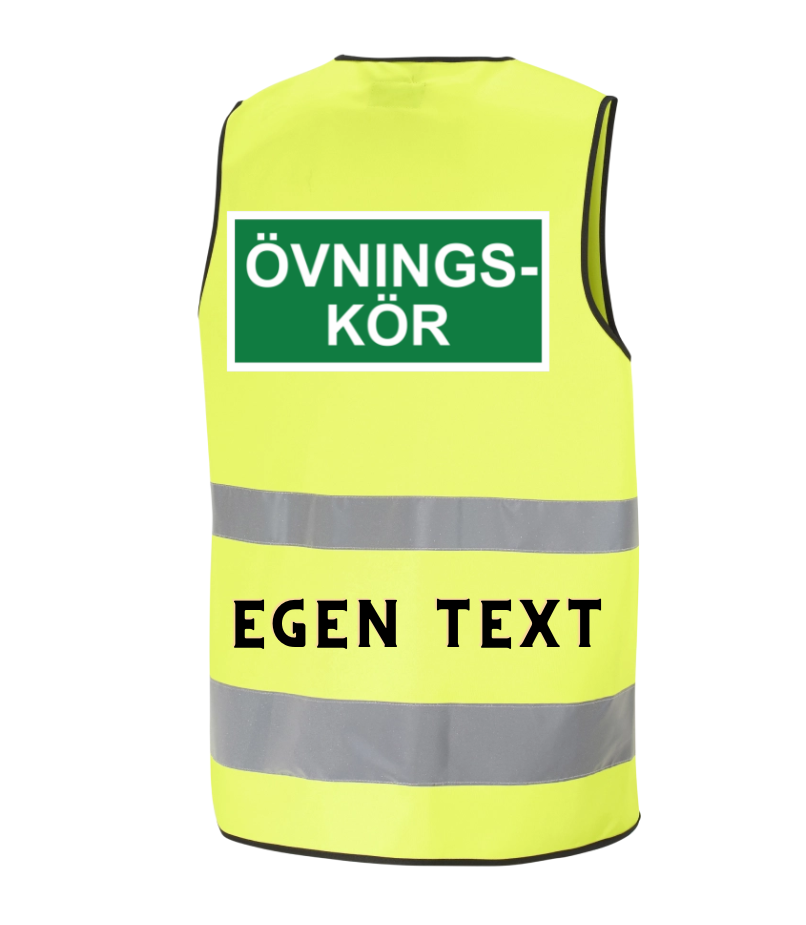 Varsel  Övningskör MC reflexväst med egen text